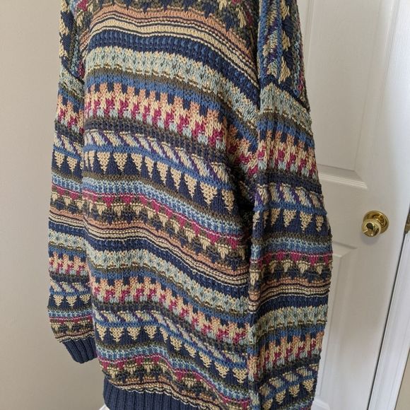 Vintage fisherman's knit cotton sweater  grandpa sweater - Picture 8 of 10